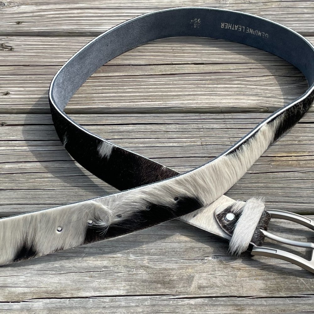 Original COWHIDE BELTS with Full Grain Leather Backside Unisex 100% Real Cowhide - Picture 15 of 15